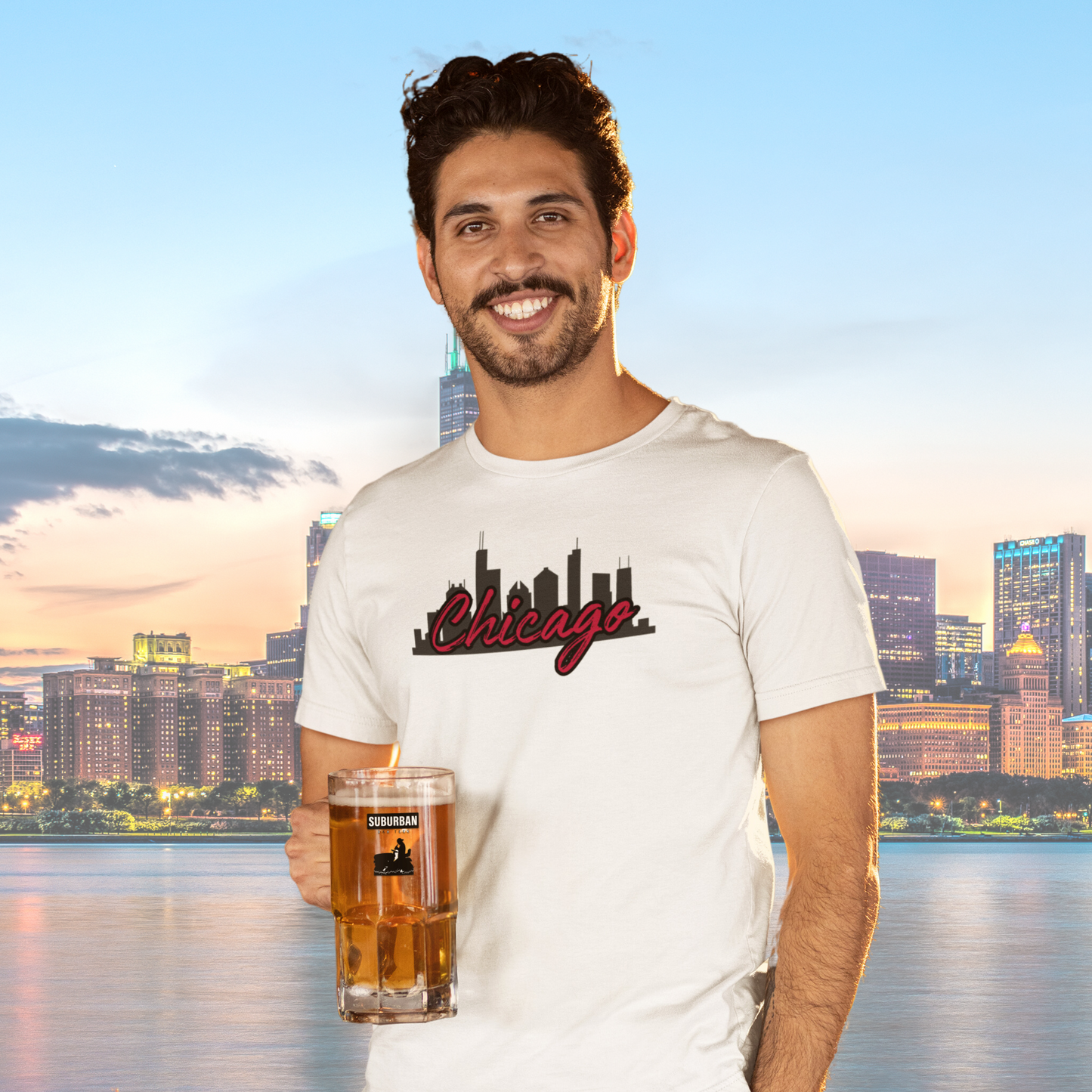 Chicago Skyline Basketball Tee