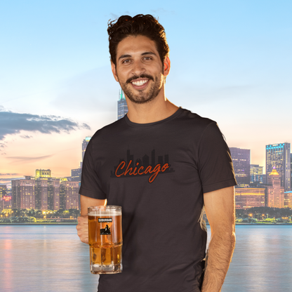 Chicago Skyline Football Tee