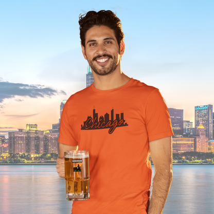 Chicago Skyline Football Tee