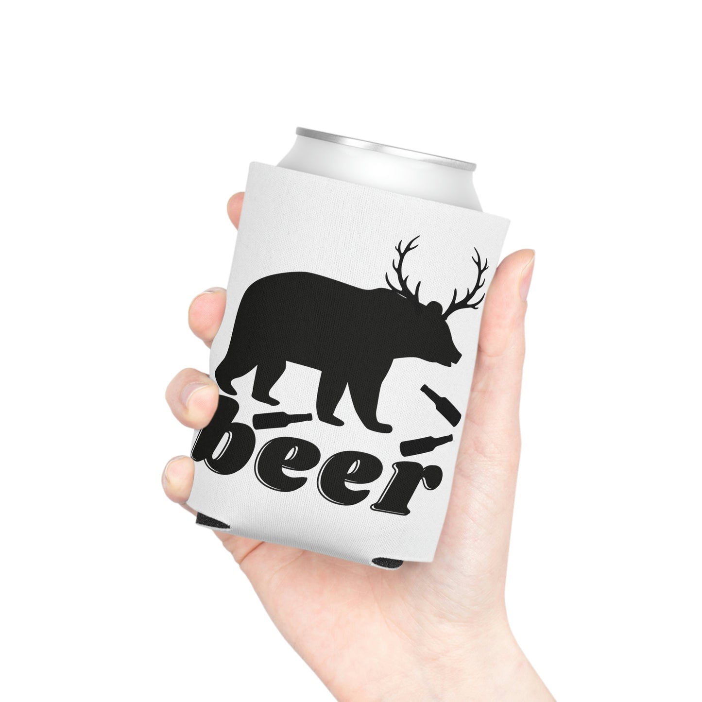 Bear + Deer = Beer Can Koozie