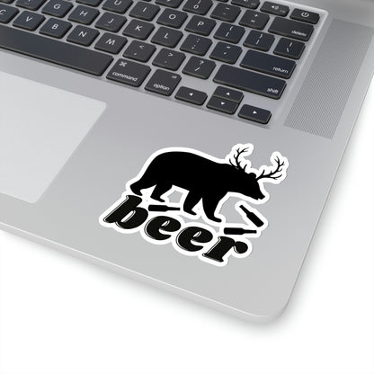 Bear + Deer = Beer Sticker