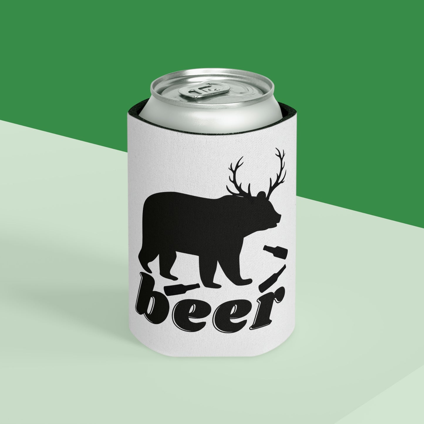 Bear + Deer = Beer Can Koozie