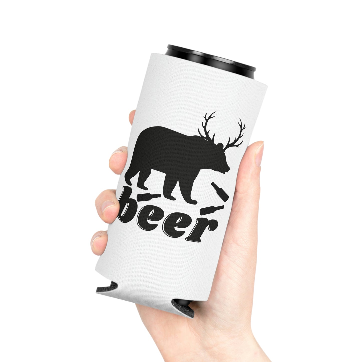 Bear + Deer = Beer Can Koozie